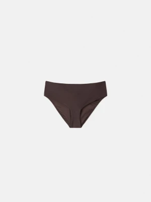 MANGO - Figi bikini z wysokim stanem brązowy - - Kobieta