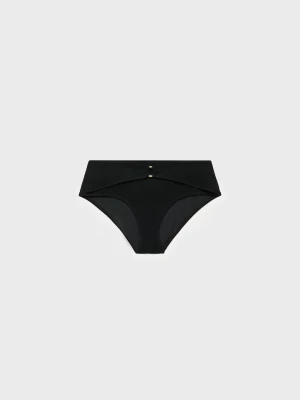 MANGO - Figi od bikini z wysokim stanem i teksturą frotte czarny - - Kobieta