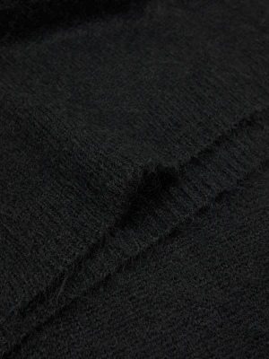 MANGO - Gładki szalik z dzianiny czarny - Rozmiar uniwersalny - Kobieta