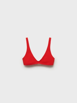 MANGO - Góra od bikini z teksturą czerwony - - Kobieta