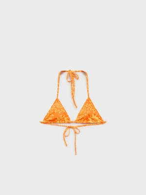 MANGO - Góra od bikini ze wzorem pomarańczowy - - Kobieta