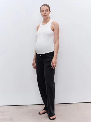 MANGO - Jeans ciążowe wide leg black denim - - Kobieta