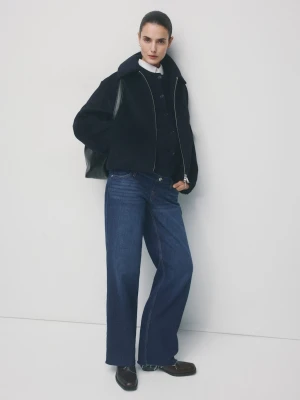 Jeans ciążowe wide leg ciemnoniebieski - Kobieta - - MANGO