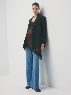 Jeans ciążowe wide leg średni niebieski - Kobieta - - MANGO