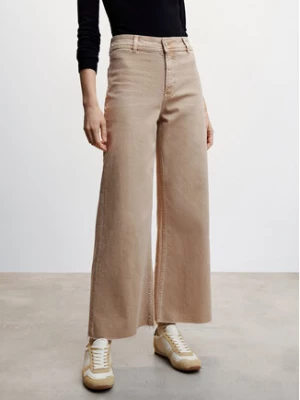 Mango Jeansy Catherin 47054017 Beżowy Wide Leg