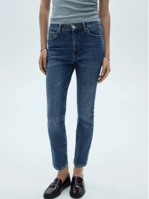 Mango Jeansy Claudia 77045661 Granatowy Skinny Fit