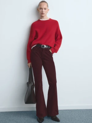 Jeansy flare z weluru winny - Kobieta - - MANGO