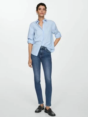 MANGO - Jeansy Newisa skinny ze średnim stanem ciemnoniebieski - - Kobieta