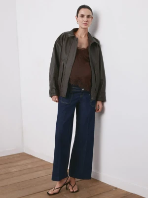 Jeansy wide leg z kieszeniami dla przyszłych mam niebieski - Kobieta - - MANGO