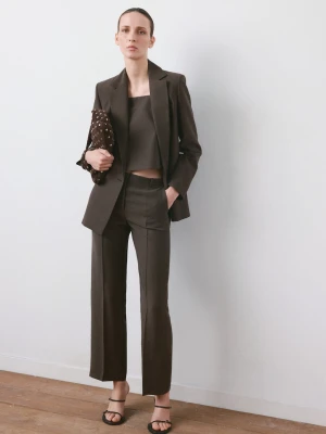 MANGO - Kamizelka garniturowa z lyocellu czekoladowy - - Kobieta