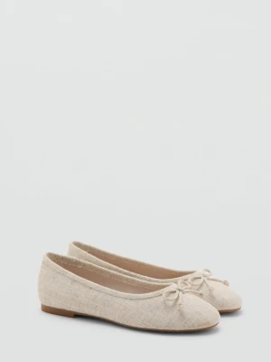 MANGO KIDS - Baleriny z kokardką piaskowy - - Dzieci
