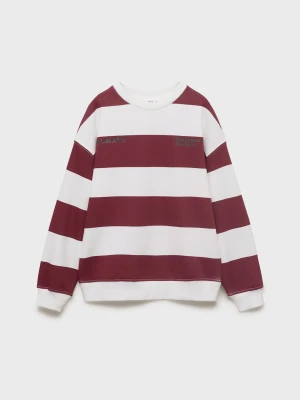 MANGO KIDS - Bawełniana bluza w paski winny - lata - Dzieci