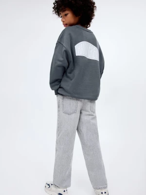 MANGO KIDS - Bawełniana bluza ze wzorem ciemnoszary - lata - Dzieci