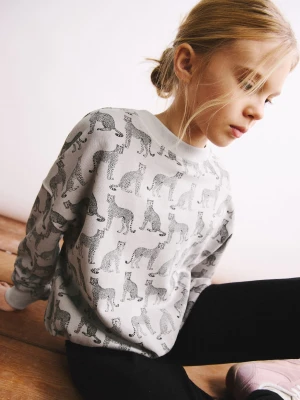 Bawełniana bluza ze wzorem jasnoszary - Dzieci - lata - MANGO KIDS