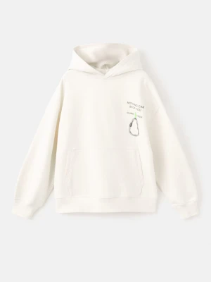 MANGO KIDS - Bawełniana bluza ze wzorem kremowy / écru - lata - Dzieci