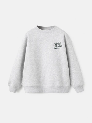 MANGO KIDS - Bawełniana bluza ze wzorem średni szary - lata - Dzieci