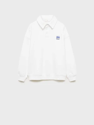 MANGO KIDS - Bawełniana bluza ze wzorem złamana biel - lata - Dzieci