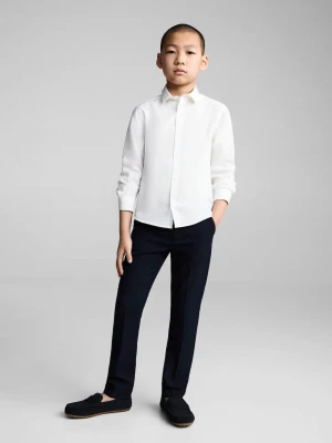 MANGO KIDS - Bawełniana koszula Oxford biały - - Dzieci