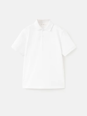 MANGO KIDS - Bawełniana koszulka polo biały - lata - Dzieci