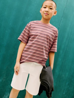 MANGO KIDS - Bawełniane bermudy cargo biały - - Dzieci