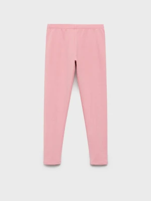 MANGO KIDS - Bawełniane legginsy basic różowy - lata - Dzieci