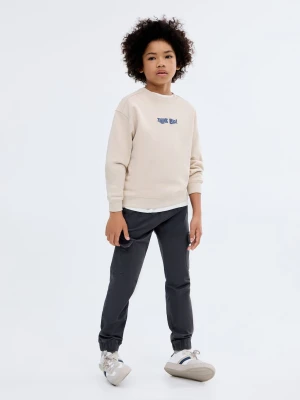MANGO KIDS - Bawełniane spodnie cargo granatowy - - Dzieci