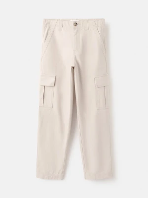 MANGO KIDS - Bawełniane spodnie cargo lodowy szary - lata - Dzieci