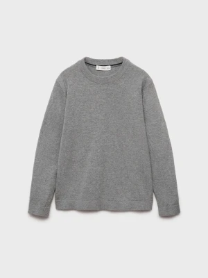 MANGO KIDS - Bawełniany sweter z serii basic średni szary - lata - Dzieci