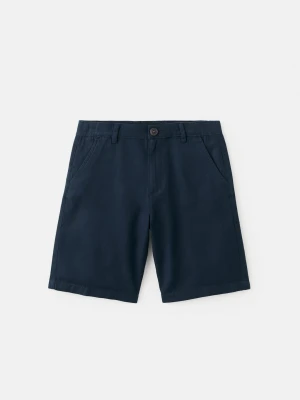 MANGO KIDS - Bermudy bawełniane granatowy - - Dzieci