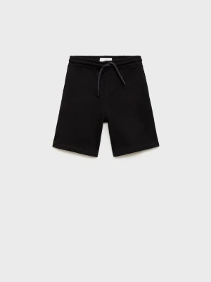 MANGO KIDS - Bermudy bawełniane z troczkami czarny - lata - Dzieci