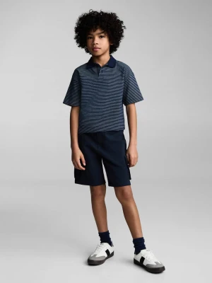 MANGO KIDS - Bermudy cargo z troczkami ciemnogranatowy - lata - Dzieci