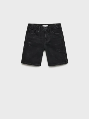 MANGO KIDS - Bermudy dżinsowe black denim - - Dzieci