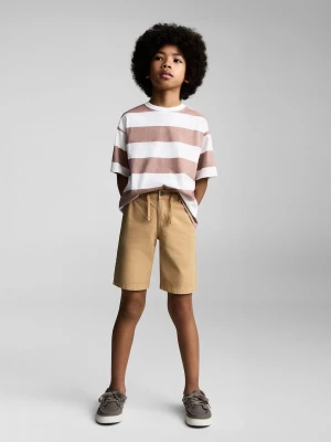 MANGO KIDS - Bermudy z elastycznym pasem musztardowy - - Dzieci