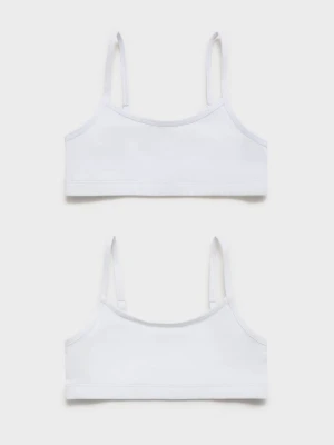 MANGO KIDS - Biustonosz bandeau z bawełny błękitny - lata - Dzieci