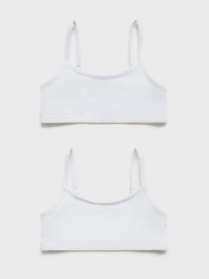 MANGO KIDS - Biustonosz bandeau z bawełny błękitny - lata - Dzieci