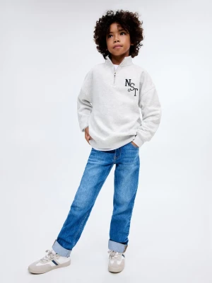 MANGO KIDS - Bluza bawełniana z półgolfem średni szary - lata - Dzieci