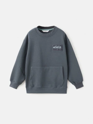 MANGO KIDS - Bawełniana bluza ze wzorem ciemnoszary - lata - Dzieci