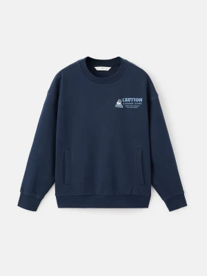 MANGO KIDS - Bawełniana bluza ze wzorem granatowy - lata - Dzieci
