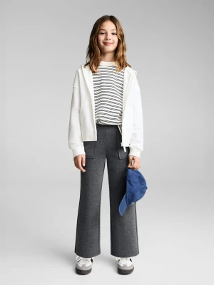 MANGO KIDS - Bluza z kapturem bez zapięcia złamana biel - lata - Dzieci