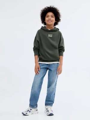 MANGO KIDS - Bluza z kapturem i nadrukiem ciemnozielony - lata - Dzieci