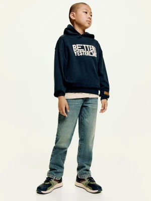 MANGO KIDS - Bluza z kapturem i nadrukiem granatowy - lata - Dzieci