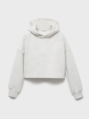 MANGO KIDS - Bluza z kapturem i nadrukiem jasnoszary - lata - Dzieci