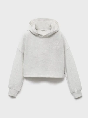 MANGO KIDS - Bluza z kapturem i nadrukiem jasnoszary - lata - Dzieci