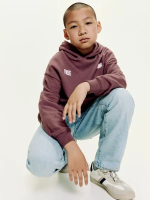 MANGO KIDS - Bluza z kapturem i nadrukiem winny - lata - Dzieci