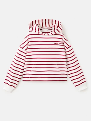 Bluza z kapturem w paski czerwony - Dzieci - lata - MANGO KIDS
