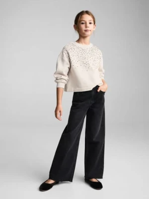 MANGO KIDS - Bluza z koralikami lodowy szary - lata - Dzieci