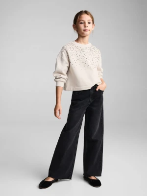 MANGO KIDS - Bluza z koralikami lodowy szary - lata - Dzieci