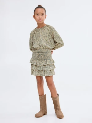 MANGO KIDS - Bluzka w kwiaty zielony - lata - Dzieci