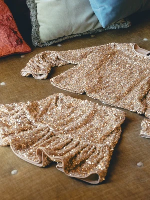 MANGO KIDS - Bluzka z cekinami złoty - lata - Dzieci