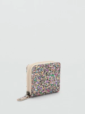 MANGO KIDS - Błyszcząca portmonetka z brokatem różowy - Rozmiar uniwersalny - Dzieci